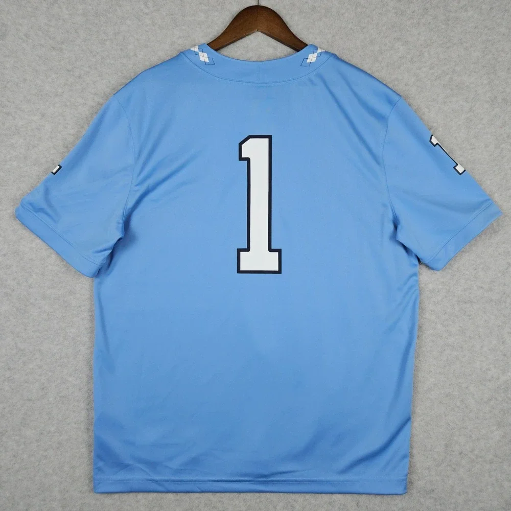 Jordan #1 (Men's Large) Blue UNC Tar Heels Jersey Football Argyle NCAA Dri-Fit